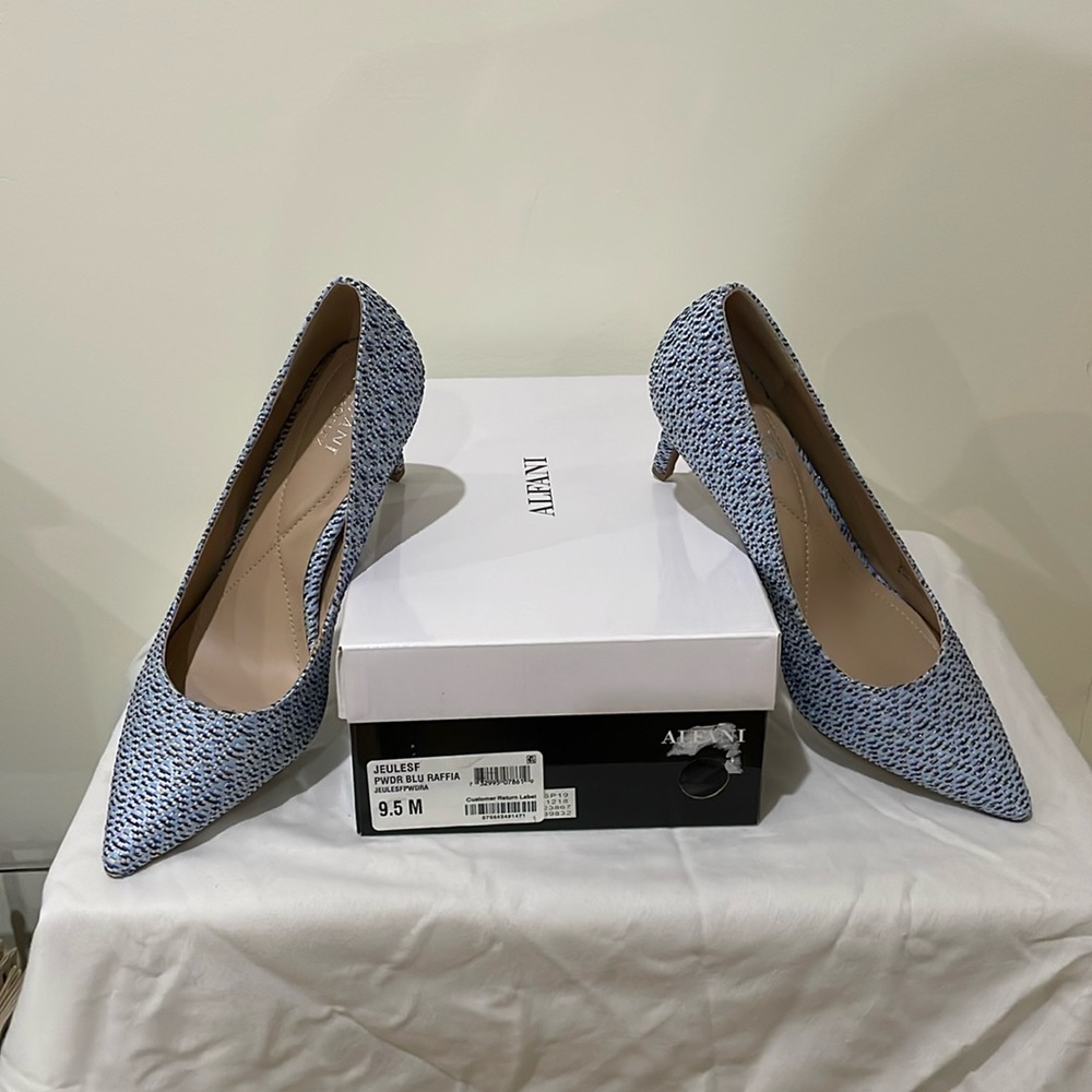 Women’s Shoes - New (never worn); Alfani; Powder Blue Raffia;